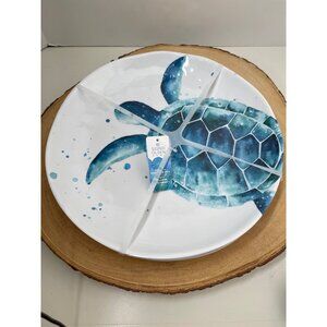 Sigrid Olsen Home Set Of 4 Melamine‎ Plates With Sea Turtle Design New!